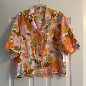 Billabong All Good Shirt Floral Buttoned Classic Camp Boxy Oversized L